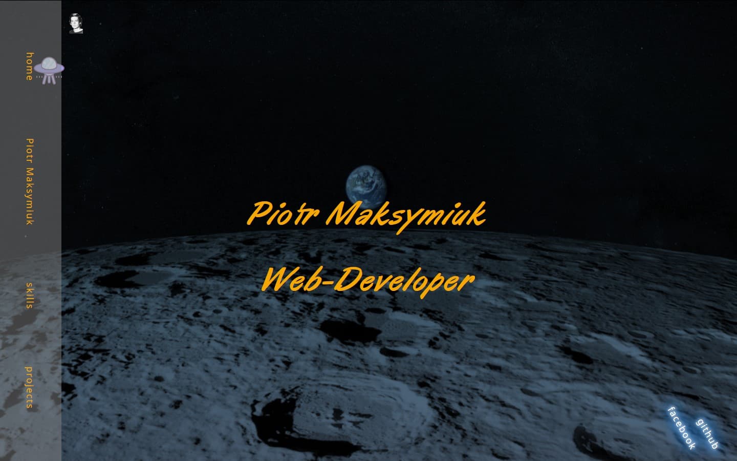 Screenshot of Space Portfolio project - slide 1