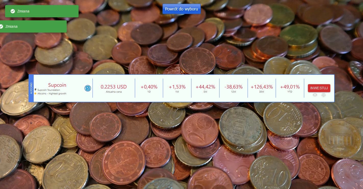 Screenshot of Cryptocurrency Tracker project - slide 2