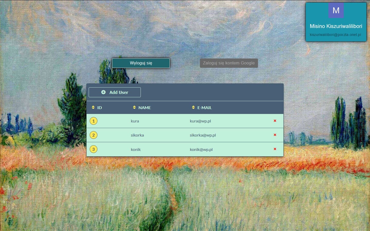 Screenshot of Firebase project - slide 1