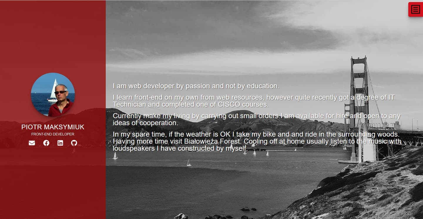 Screenshot of PortfolioNext project - slide 1